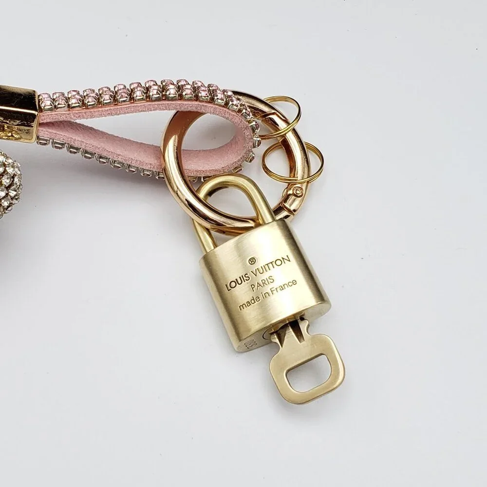 Authentic Louis Vuitton Lock & Key with Unbranded Hello kitty Charm, Keychain